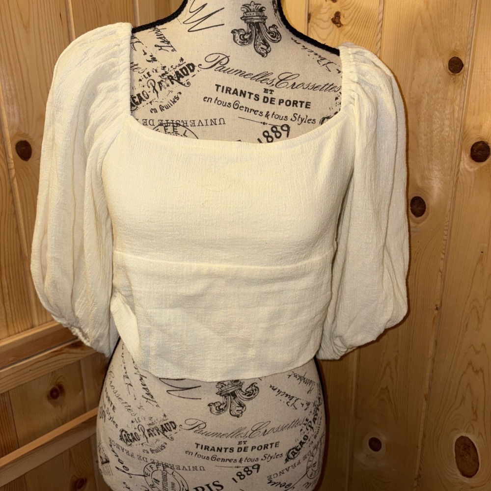 Jen's Pirate Booty for Free People Off White Tie Top S Boho Fairycore Strawberry